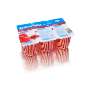 Gelatina Light Sabor Fresa sin Azúcar Añadido Carrefour sin Gluten Pack de 6 Unidades de 100 G.