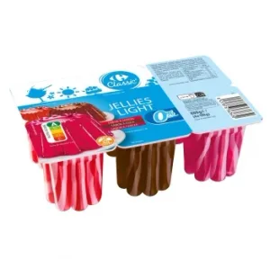 Gelatina Sabor a Cereza, Cola y Sandía sin Azúcar Añadido Carrefour Classic sin Gluten Pack de 6 Unidades de 100 G.