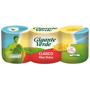 Gigante Verde Maíz Dulce 3 Uds. 160 G. 420 G