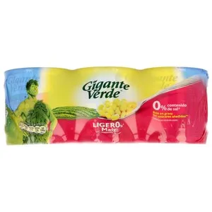 Gigante Verde Maíz Dulce bajo en Grasa sin Azúcares Añadidos 3 Uds X 140 G. 420 G