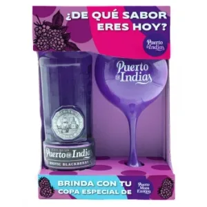 Ginebra Puerto de Indias Exotic Blackberry 70 Cl + 2 Miniaturas Ginebra Puerto de Indias Fresas