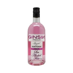 Ginsin Ginebra sin Alcohol Tipo Gin con Sabor a Fresa Botella 70 Cl. 700 ML