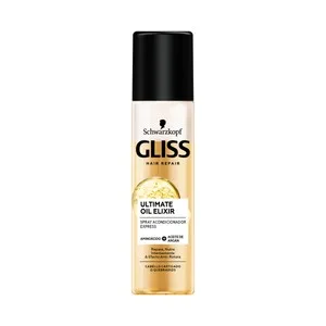 Gliss Acondicionador Express en Spray, para Cabellos Castigados o Quebradizos Gliss Ultimate Oil Elixir de Schwarzkopf 200 Ml.
