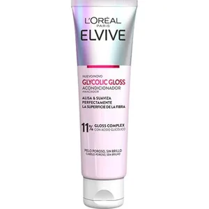 Glycolic Gloss Acondicionador Alisa & Suaviza con Ácido Glicólico sin Sulfatos para Pelo Poroso, sin Brillo Elvive