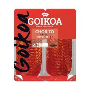 Goikoa Chorizo Extra Cortado en Lonchas, Elaborado sin Gluten, ni Lactosa ni Proteína de Leche Goikoa 2 X 90 G. 200 G