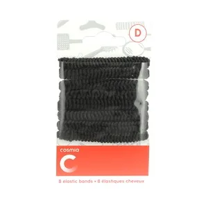 Cosmia Gomas Elásticas Clásicas de Tamañó Medio y Color Negro Cosmia 8 Uds.