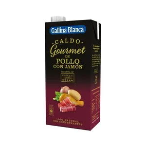 Gallina Blanca Gourmet Caldo de Pollo con Jamón Brick 1 L. 1000 ML