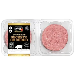 Roler Gran Selección Bandeja con Burger Meat de Secreto de Cerdo Origen Español 2 X 120 G. 240 G