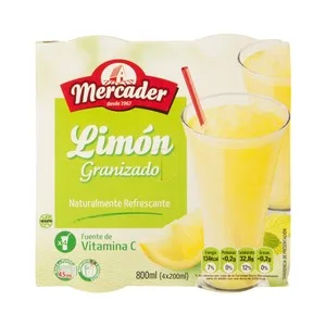 Mercader Granizado de Limón sin Gluten Mercader 4 X 200 Ml. 760 ML