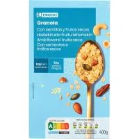 Granola con Semillas bajo en Azúcar Eroski, Caja 400 G