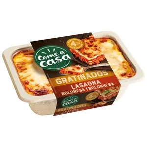 Come a Casa Gratinados Lasaña Boloñesa Lista para Calentar y Comer 350 G.