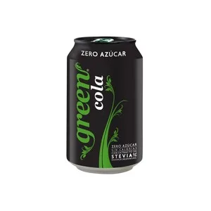 Green Cola Refreso de Cola con Extracto de Stevia y Cafeína Natural, Zero Azúcar Lata 33 Cl.. 330 ML