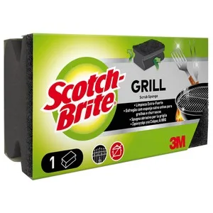 Scotch-brite Grill Estropajo de Fibra con Esponja, para una Limipieza Extra-fuerte.