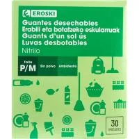 Guante de Nitrilo Desechable Talla S/m Eroski, Caja 30 Uds