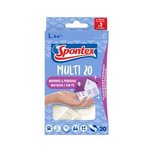 Spontex Guante de Vinilo Multi20, Talla L, 8-81/2 Spontex 20 Uds.