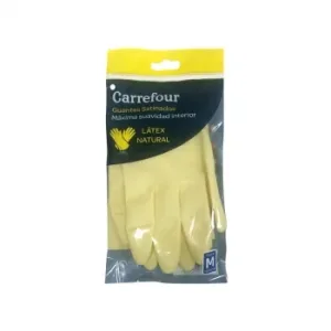Guante Satinado de Látex Carrefour M 2 Ud - Amarillo