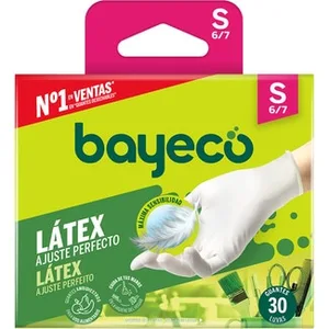 Guantes de Látex Blancos Ajuste Perfecto Talla S Bayeco