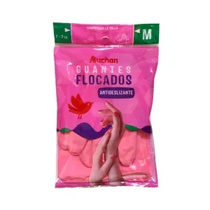 Producto Alcampo Guantes de Látex y Algodón Flocados Especial Baños Talla Mediana 7-7 1/2 Producto Alcampo 1 Par 2 UD