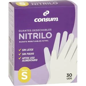 Guantes Desechables Nitrilo Talla S 30 u