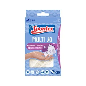Spontex Guantes Vinilo Multiusos, Talla M, 7-7 1/2 Spontex 20 Uds.