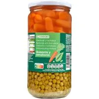 Guisante-zanahoria Eroski, Frasco 425 G