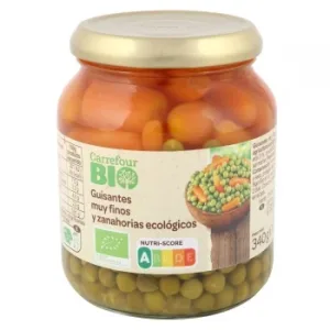 Guisantes con Zanahorias Ecológicos Carrefour Bio 215 G.