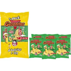 Gusanitos Snacks de Maíz sin Gluten Pack 6x18 G Risi