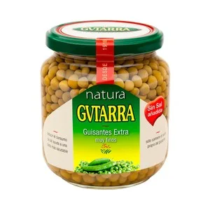 Gvtarra Guisantes Muy Finos de Calidad Extra sin Sal Añadida Frasco de 360 G.