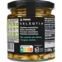Habitas en Aceite de Oliva Eroski Seleqtia, Frasco 220 G