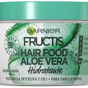 Hair Food Aloe Vera Mascarilla de Pelo Intensiva 3 en 1 Hidratante Con/sin Aclarado para Cabello Normal Fructis