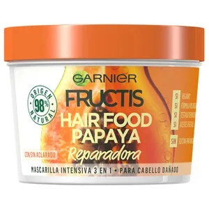 Fructis Hair Food de Garnier Mascarilla Capilar Reparadora con Papaya, para Cabello Dañado 390 Ml.