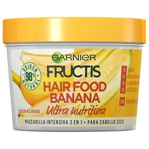 Fructis Hair Food de Garnier Mascarilla Capilar Ultranutritiva con Banana, para Cabello Seco 390 Ml.