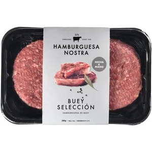 Hamburguesa de Buey Selección Hechas a Mano sin Gluten 2 Unidades  Hamburguesa Nostra 280 G