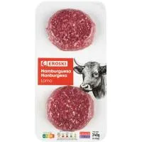 Hamburguesa de Lomo Eroski, Pack 2x120 G