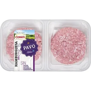 Hamburguesa de Pavo 4 Unidades X 90 G sin Gluten y sin Lactosa  Coren 360 G