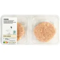 Hamburguesa de Pollo-queso Eroski, 4 Uds., Bandeja 320 G