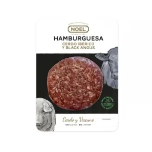 Hamburguesa de Vacuno Black Angus y Cerdo Ibérico Noel 180 G