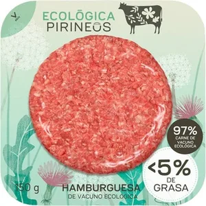 Hamburguesa de Vacuno Ecológico Baja en Grasa 1  Pirineus 150 G