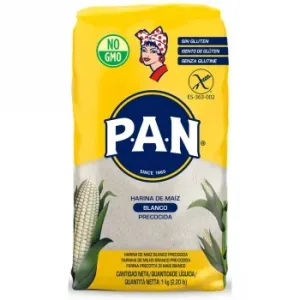 Harina de Maíz Blanca Precocida P.a.n. sin Gluten 1 Kg.
