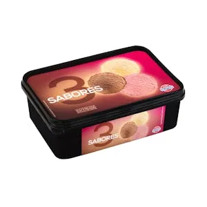 Helado 3 Sabores Hacendado Vainilla, Chocolate y Fresa 1 L
