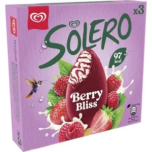 Helado Berry Bliss de Vainilla con Sorbete de Frambuesa y Fresa 3 Unidades Solero