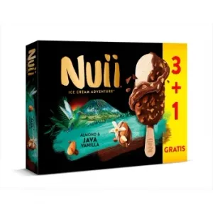 Helado Bombón Almendrado con Vainilla de Java Nuii sin Gluten 4 Ud.