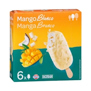 Helado Bombón Mango Blanco Hacendado con Salsa de Mango 0.54 L