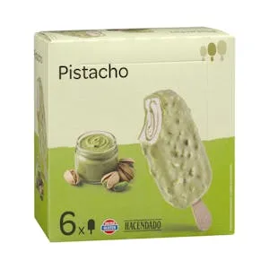 Helado Bombón Pistacho Hacendado Sabor Almendra con Salsa de Pistacho 0.54 L