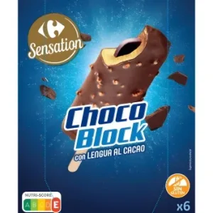 Helado Chocoblock con Lengua al Cacao Carrefour Sensation sin Gluten 6 Uds.