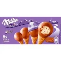Helado Cono Mini Milka, Pack 8x25 Ml