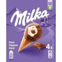 Helado Cono Bola Milka, 4x100 Ml