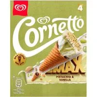 Helado Cono Max Sabor Pistacho Cornetto, Pack 4x90 Ml