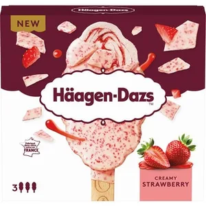 Helado Creamy Strawberry 3 Unidades Haagen-dazs