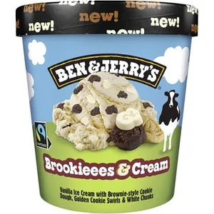 Helado Crema de Vainilla con Trozos de Galleta al Cacao, Remolino de Salsa de Galleta BEN & Jerry's